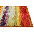 thumbnail image 5 of Puglia Multi Stripe Red Orange Yellow Blue Stripe Modern Geometric Brush Stroke Area Rug 8x10 (7'10" x 9'10") Easy Clean Stain Fade Resistant Shed Free Abstract Contemporary Lines Ombre Thick Soft, 5 of 6