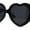 All Black, variant on Womens Oversize Iconic Thick Plastic Arm Heart Sunglasses Red Black