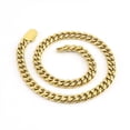 thumbnail image 5 of Cadena de molienda redonda encriptada de acero inoxidable con hebilla de resorte unilateral de hip hop, cadena cubana, collar de joyería de acero de titanio, pulsera, 5 of 5