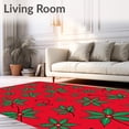 thumbnail image 2 of ODIKA 5'x7' Machine Washable Non-Slip Area Rug, Ornamental Holly Berry Decorative Floor with Traditional Accents High Traffic Rug, Red, 611494, 2 of 7