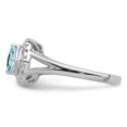 thumbnail image 3 of Sterling Silver Rhodium Aquamarine Square Ring, 3 of 6