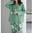 thumbnail image 5 of Cotton Women’s Pajama Set 2 Pcs Long Sleeve Pullover Top Sleepwear Long PJ Pants, 5 of 9
