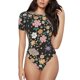 thumbnail image 1 of Fotbe Floral Insects Body de Mujer con Cuello Redondo y Mangas Cortas, Sin Mangas Ajustado, Suave, Cómodo y Básico-Small, 1 of 7