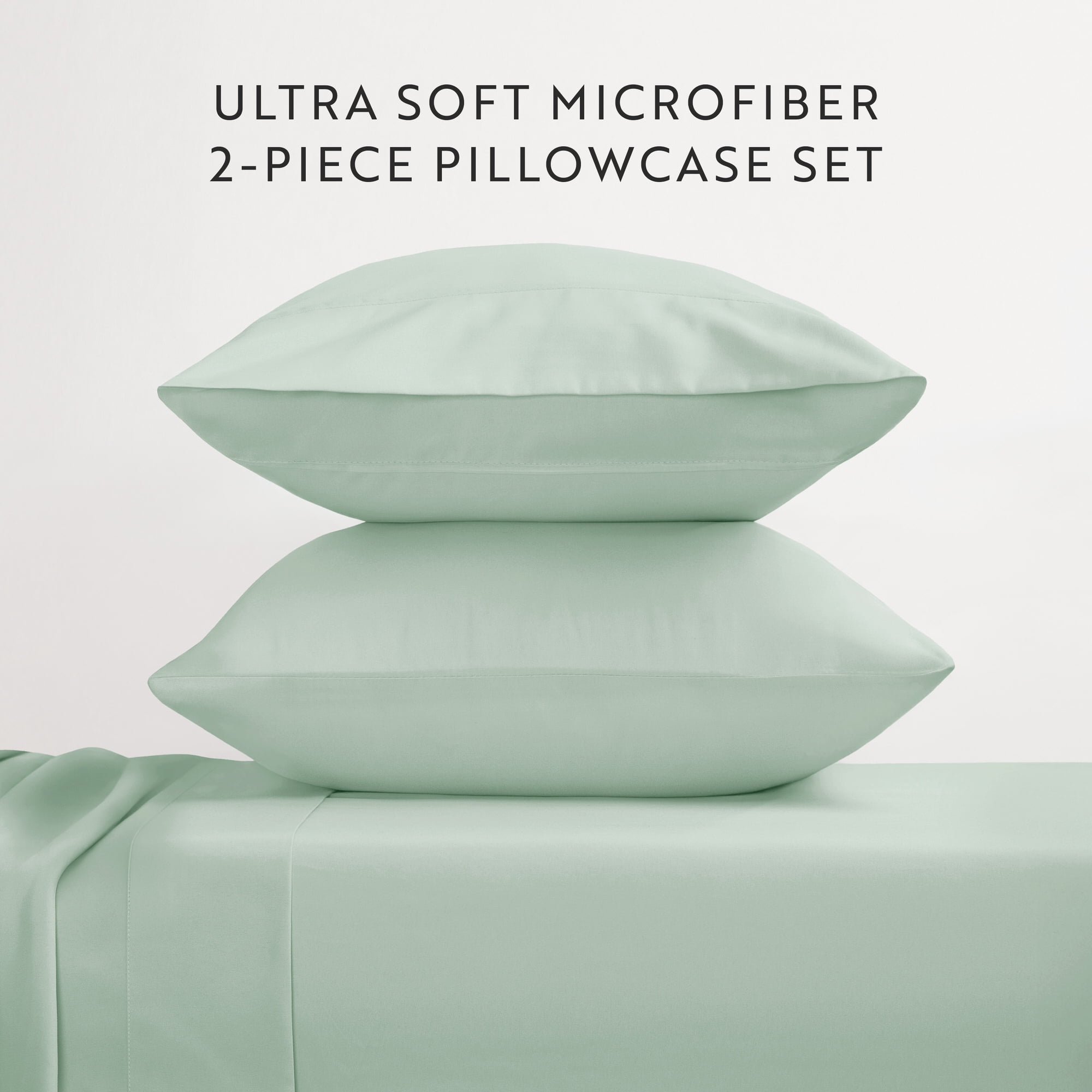 Noble Linens 2 Piece Pillow Case Set, Aqua, Standard/Queen