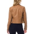 thumbnail image 3 of USTRADEENT Women's Long Sleeve Zipper Closure Moto Biker Real Lambskin Leather Jacket, 3 of 3