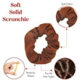 thumbnail image 4 of Motique Accessories Set of 2 Solid Hair Scrunchies for Adult Women (Camel) Pony Scrunchy, 4 of 6