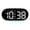 Black shell blue lig, variant on AOOOWER Elegant Bedside Clock With Large Led Screen Date Time Temperature Display For Students Bedroom or Study