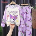 thumbnail image 3 of Sanrio My Melody Cinnamoroll pijamas de otoño para niños Kawaii Kuromi Casual suelto de manga larga para niña ropa de casa regalo, 3 of 4