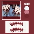 thumbnail image 2 of Prensa de almendras en las uñas Uñas postizas rojas largas Pegamento en las uñas Uñas acrílicas góticas, 2 of 5