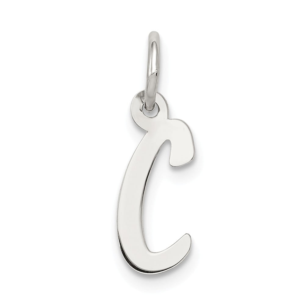 Solid 925 Sterling Silver Initial Letter S Pendant Alphabet Charm mm