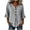 Gray, variant on Women's Casual Striped V Neck Button Flare 3/4 Sleeve Loose Fit Everyday Blouses for Women