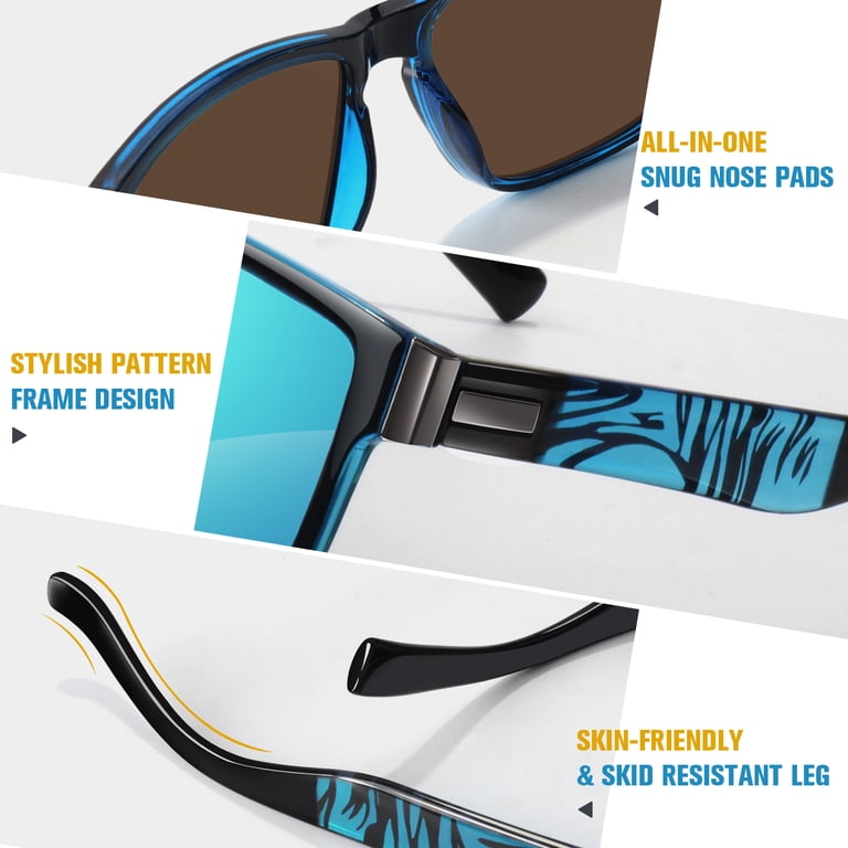 LINVO Polarized Sunglasses for Men Women Square Mirrored  display picture 3