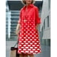 thumbnail image 4 of Vestido camisero Zhyaj para mujer, manga larga, con botones, rojo, 4 of 6