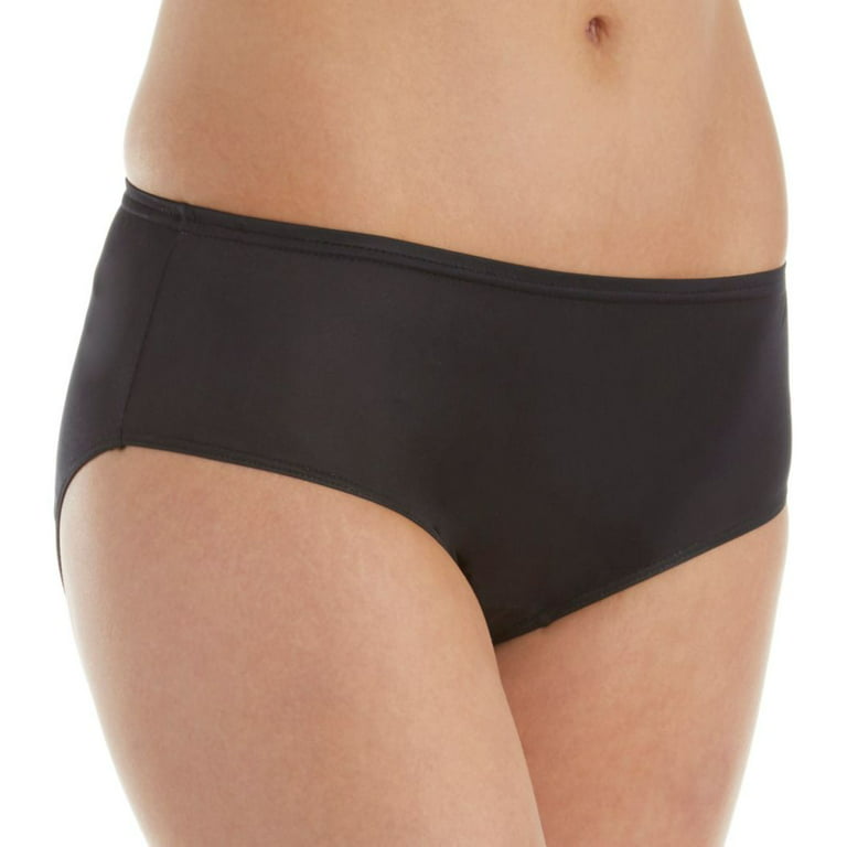 Women's Shadowline 11032 Nylon Hidden Elastic Hipster Panty (Black 6) 