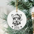 thumbnail image 6 of Personalized Pembroke Welsh Corgi with Santa Hat Ornament 2025 Xmas, Customized Name and Year Pembroke Welsh Corgi Pencil Drawing Ornament, Gifts for Dog Dad Dog Mom, Dog Ornament T3QdCu, 6 of 6