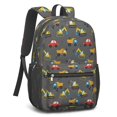 thumbnail image 2 of Excavator and Car Black Pattern 17" School Backpacks for Teens,Waterproof Oxford Fabric,S-Shape Padded Straps for School,Travel,Hiking,Camping, 2 of 6