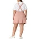 thumbnail image 3 of Agnes Orinda Women's Plus Size Adjustable Strap Jeans Suspender Cross Back Mini Denim A-Line Skirts Pink 3X, 3 of 6