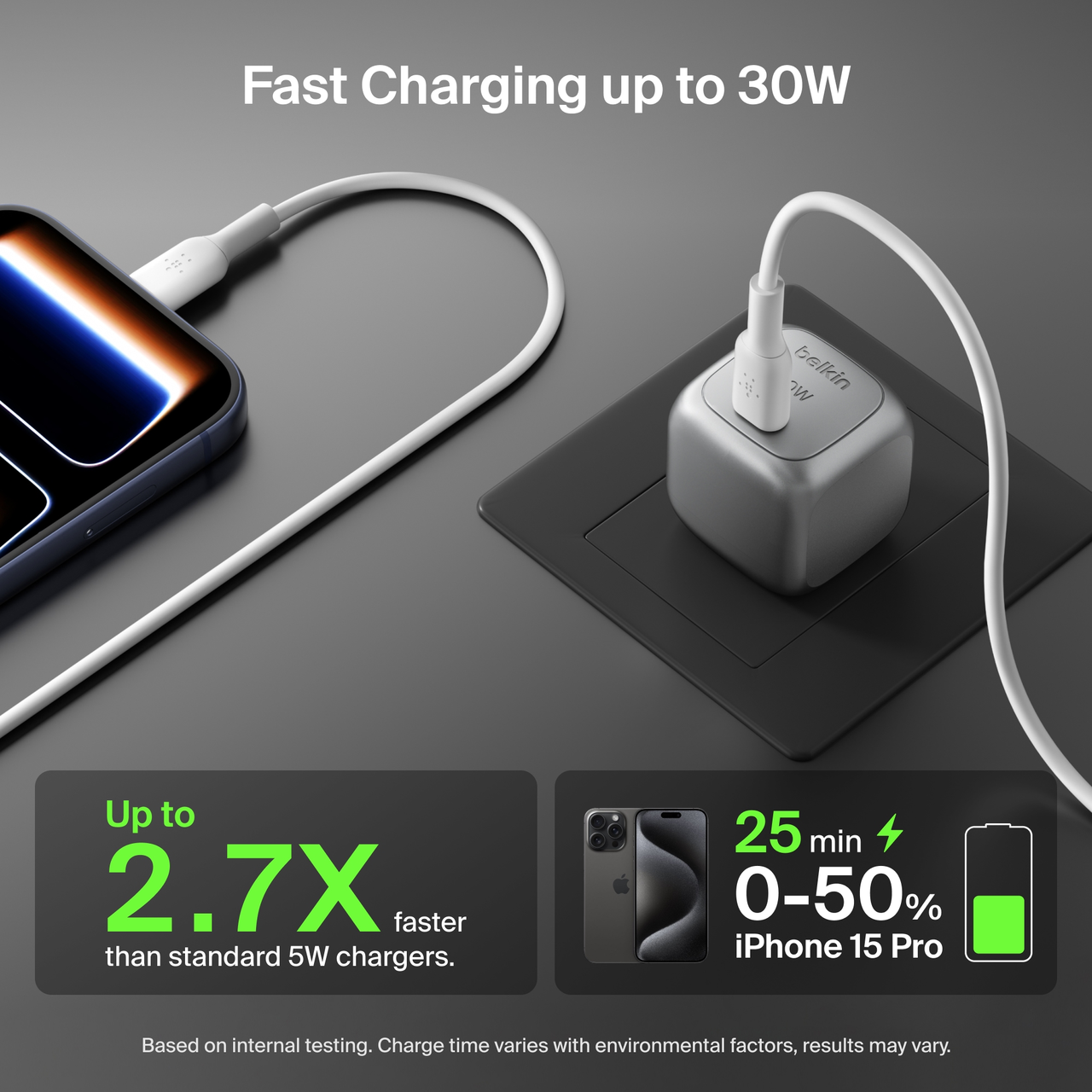 Belkin BoostCharge 30W USB-C Wall Charger, Silver photo 3