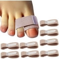 thumbnail image 1 of Fabric Hammer Toe Wraps, 8 Pack of Toe Bandages Protectors, Toe Corrector for Overlapping Toes, Toe Splints for Crooked Toes, Curled Toes, Bent Toes and Broken Toes, 1 of 6