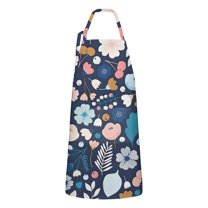 Pioneer Flower Floral Print Pattern Apron-Garden Aprons for Women with Pockets-Cotton Linen Waterproof Kitchen Cooking Gardening Aprons Adjustable for Kitchen,Cooking,BBQ and Salon 33x27 Inch