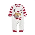 thumbnail image 4 of Yuaguia Matching Family Christmas Pajamas Set, Crew Neck Long Sleeve Cute Deer Print Top and Red White Striped Pants, Festive Holiday Sleepwear Loungewear PJs, Baby 9 Months, 4 of 4