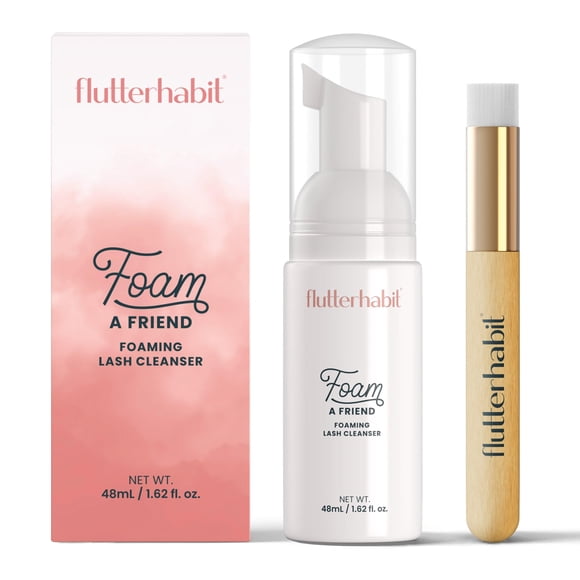 FlutterHabit Lash Shampoo Limpiador de extensiones de pestañas con espuma suave Limpiador de extensiones de pestañas Elimina suavemente la suciedad y el aceite del maquillaje impermeable de las pestañ