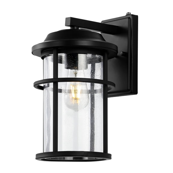 SAFAVIEH Cianna LED Matte Black Metal Wall Sconce with Clear Shade, Set of 2