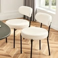 thumbnail image 6 of edx Upholstered Dining Chairs, Mid Century Modern Round Dining Room Chairs for Vanity For Living Room Set of 4, White, 6 of 9