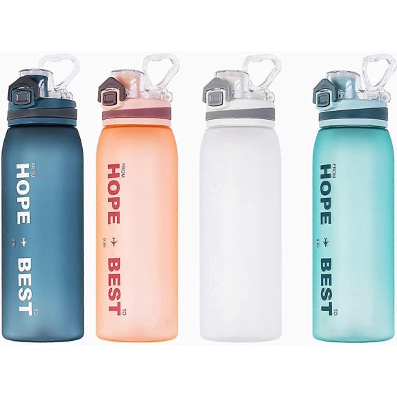 Drinks Bottle Water Bottles Gym Sports 1l Cycling Running 900ml Bpa Free Plastic Hydration Flask D20 (900ml, Pink)