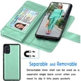 thumbnail image 3 of Tekcoo Wallet Case for Galaxy A51 4G / Galaxy A51 5G 2020 Luxury ID Cash Credit Card Slots Holder Carrying Pouch Folio Flip PU Leather Cover [Detachable Magnetic Hard Case] Lanyard - Turquoise, 3 of 6