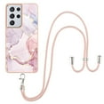 thumbnail image 3 of SaniMore for Samsung Galaxy S22 Ultra 6.8" 2022 Case with Detachable Crossbody Lanyard Shockproof TPU Backplane Marble Pattern Luxury Fashion Anti-drop Slim Lightweight Cover, Rosegold, 3 of 4