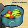 thumbnail image 6 of AQMD 5 Tiered Rotating Shelf Large Storage Rack with 360 Degree Wheels Fruit Vegetable Trolley with Top Lid for Living Room, Office, Kitchen, Black, 6 of 7