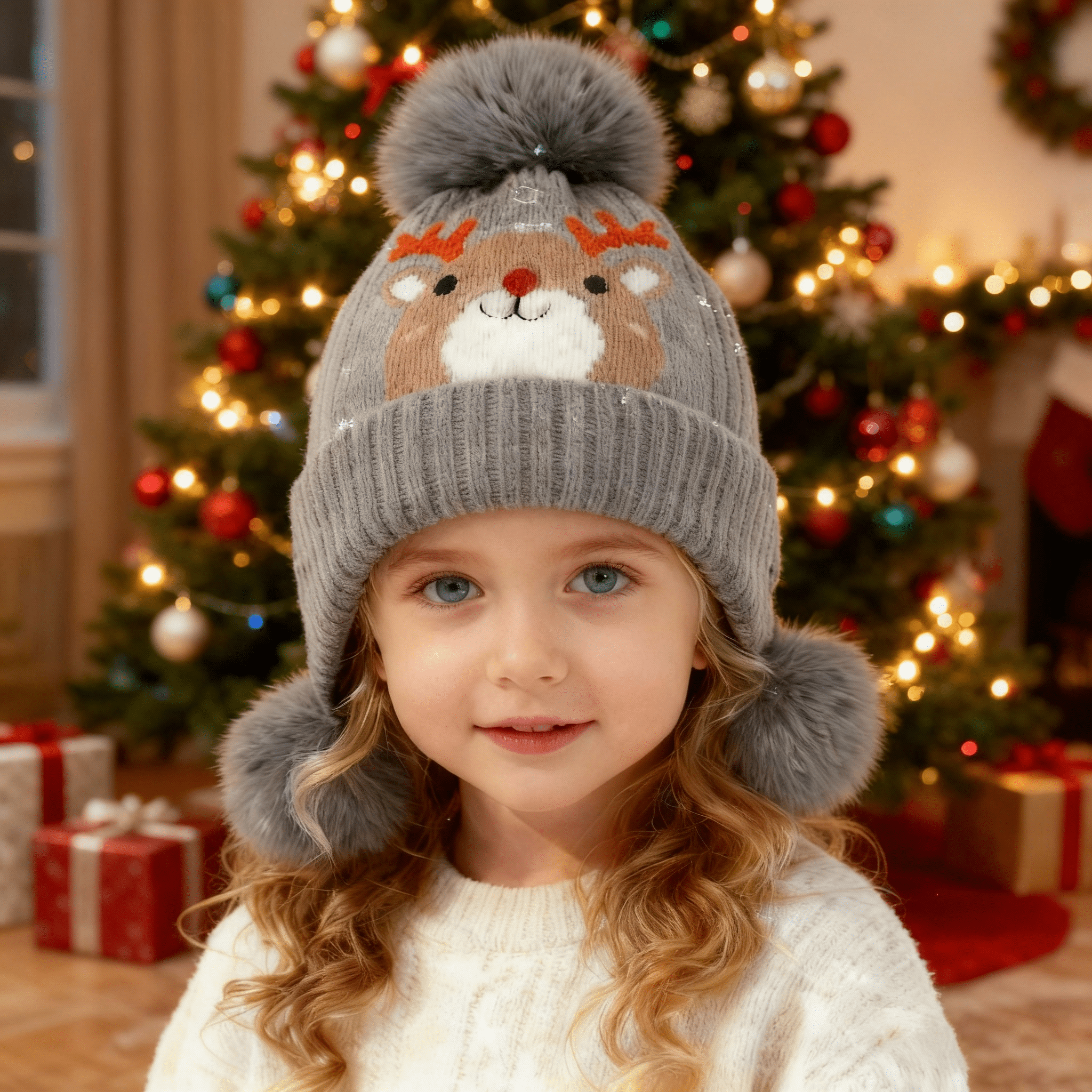 Baby Kids Winter Warm Hats, Infant Toddler Children Pom Pom Beanie Knit Cap Girls Boys