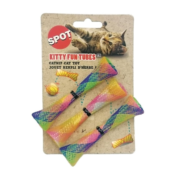 SPOT Ethical Pet Catnip Cat or Kitten Toy, Colorful Fun Tubes. Interactive Bouncy cat Toy, Assorted Color C9