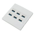 thumbnail image 3 of USB Outlet Wall Plate, White 6 Port High Speed USB 3.0 Wall Plate  for Charging, 3 of 8