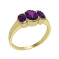 thumbnail image 1 of LBG British Made Real Solid 18k Yellow Gold Natural Amethyst Womens Anniversary Ring - 33 size options - Size 6.25, 1 of 6