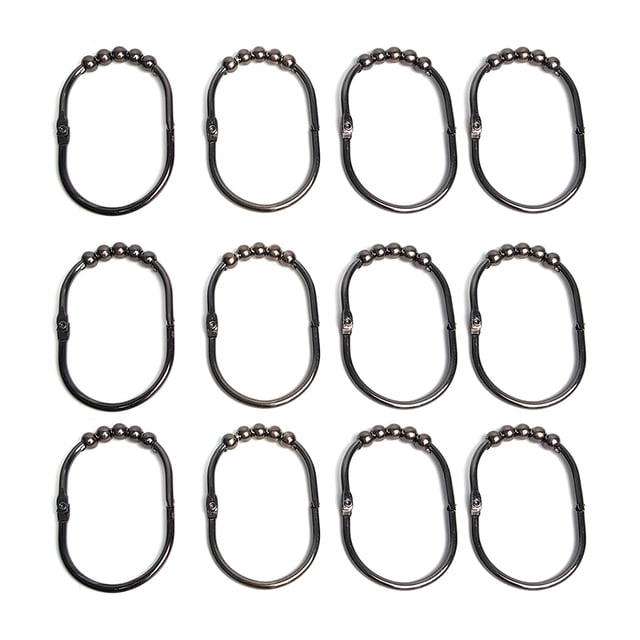 Advancent 12 ganchos para cortina de ducha de hierro inoxidable, anillos para colgar cortinas Tratamientos de ventanas No.03 Advancent HA0132-03B