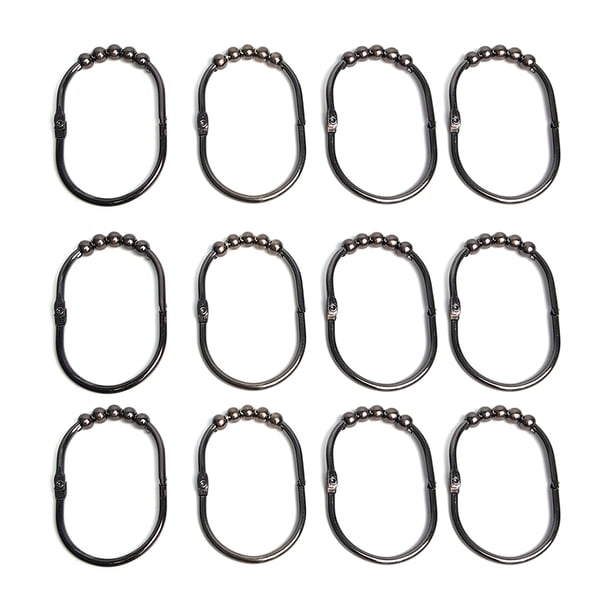 Advancent 12 ganchos para cortina de ducha de hierro inoxidable, anillos para colgar cortinas Tratamientos de ventanas No.03 Advancent HA0132-03B