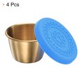 thumbnail image 3 of Unique Bargains 4pcs Petits Récipients à Condiment avec Couvercles, Tasse à Condiment en Acier Inoxydable Tasses à Sauce, Bleu, 3 of 6