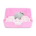thumbnail image 6 of Small Animal Rabbit Litter Box Toilet Tray, Bedding Cage Cleaning Tool Pink 11x11x8in, 6 of 8