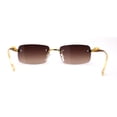 thumbnail image 2 of Cougar Jewel Rimless Narrow Rectangular Luxury Pimp Sunglasses Gold Brown, 2 of 4