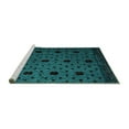 thumbnail image 2 of Ahgly Company Machine Washable Indoor Round Abstract Turquoise Blue Modern Area Rugs, 6' Round, 2 of 4