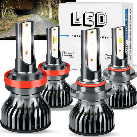 4PC 6000K LED Headlight High Low Beam Bulbs Kit Bright for 2018-2020 Ford Ecosport