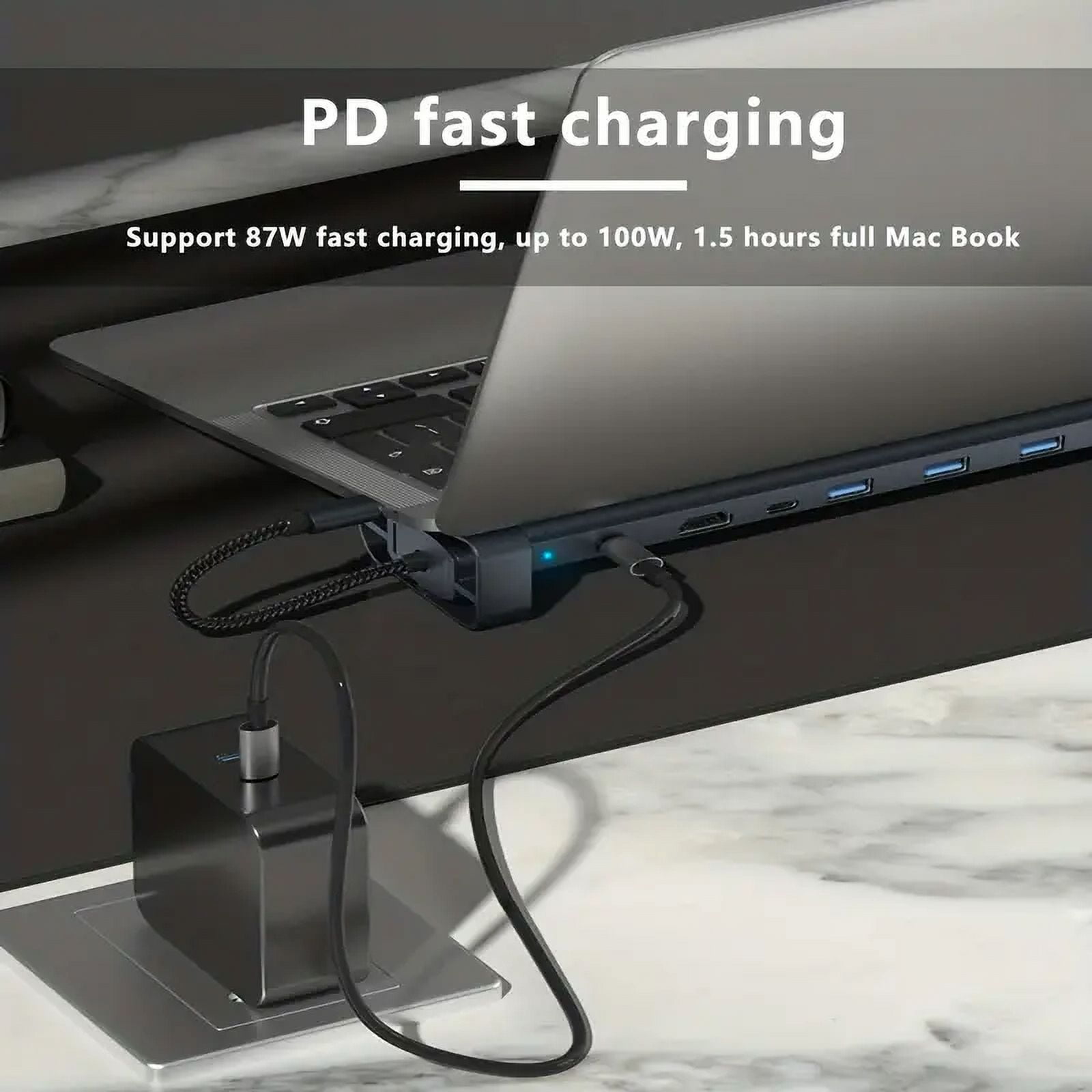 USB C Laptop Docking Station Stand, 10 In 1 Folding Tilt Stand Triple Display USB C , 4K, PD 100W, USB 3.0, TF, SD, Audio, RJ45 for MacBook & Windows