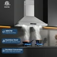 thumbnail image 3 of Kitchen Hood, Wall Mount Range Hood 30 inch with 2m Duct, Touch Control, Timer, 400CFM for Ductless/Ducted Convertible Stove Kitchen, 3 of 8