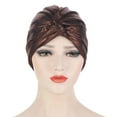 thumbnail image 1 of Turbans for Women Soft Pre Tied Knot Fashion Pleated Turban Cap Beanie Headwrap Sleep Hat, 1 of 7