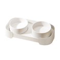 thumbnail image 2 of Mornei Ceramic Elevated Cat Bowls Double Cat Food and Water Bowl Set for Cats Puppy white, 2 of 9