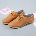 thumbnail image 2 of Nrmvnmi Women's Leather Shoes Closed Toe Trendy Womens Breathable Lace Up Shoes Flats Casual Shoes Casual Shoes for Women Brown Mothers Day Gifts, 2 of 7