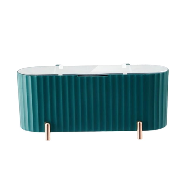 Soporte de Almacenamiento Cosmético Shamjiam Verde con Tapa Transparente