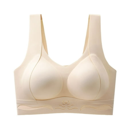 Xiaoxatg Women s Fixed Cup Front Buckle Underwear For The Elderly Plus Size Bra Without Underwire Thin Tank Top Bra Support Sports Bra
